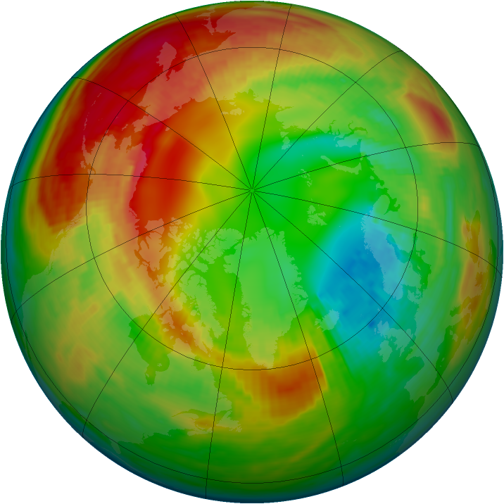 Arctic ozone map for 12 February 1984